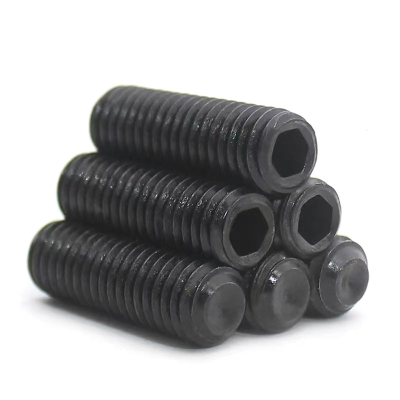[Australia - AusPower] - M5-0.8 x 5mm Black Hex Socket Set Grub Screws,Headless Cup Point,Flat Point Grub Bolt,Internal Hex Drive,Alloy Steel,Grade 12.9 Carbon Steel,for Towel Rack Door Knob,External Thread,Pack of 100 M5-0.8 x 5mm(100 Pcs? 