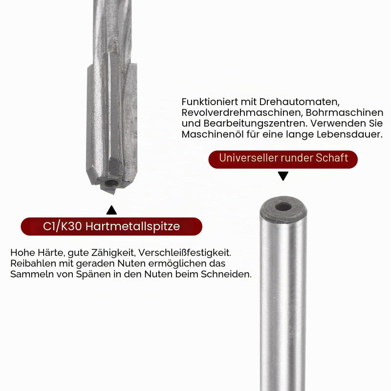 sourcing map 2 Pieces Carbide Reamer 5.6 mm, 4 Edges, H8/H7 Accuracy, Sandblasting Coating Machine Reamer for Metal Wood Straight Groove High Speed Steel Tool 5.6mm