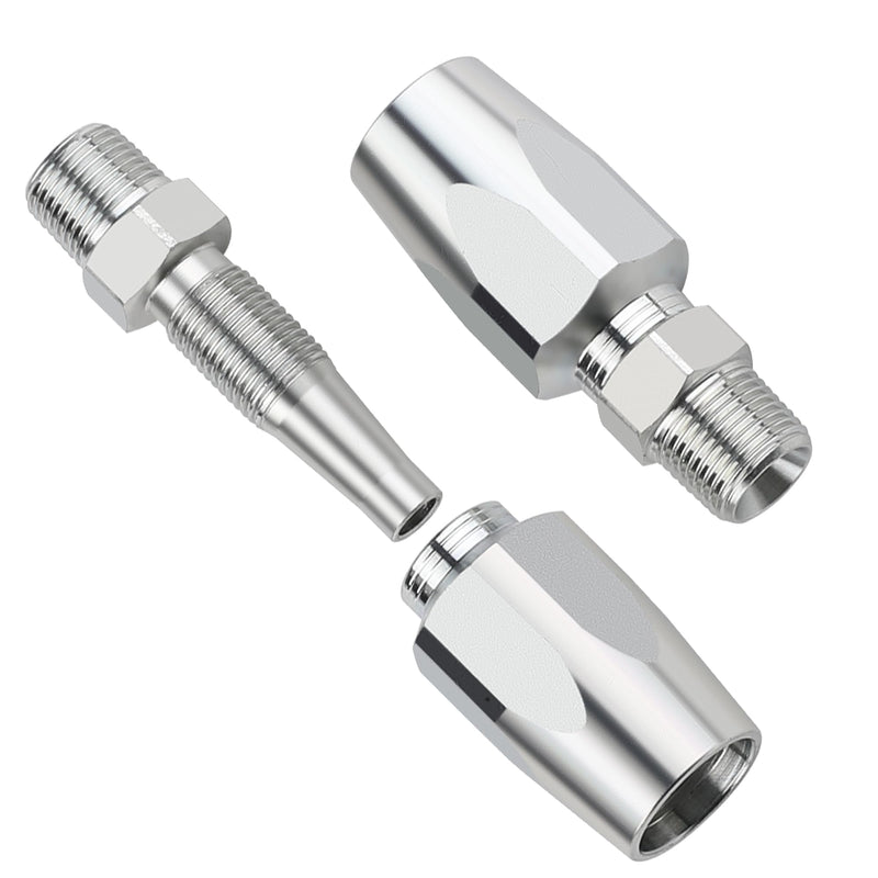 [Australia - AusPower] - 2PCS 3/8'' Reusable Hydraulic Fittings, Size #6 Single Wire Hydraulic Hose Repair Kit 