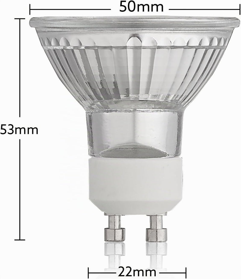 HCFEI LED GU10 Bulb, 3 W Lamp Spotlight 425 lm, No Flickering, AC 100-240 V, SMD LED Spotlight 120° Classic Glass, Replaces 50 W Halogen Bulbs (5 - Warm White 3000 K)