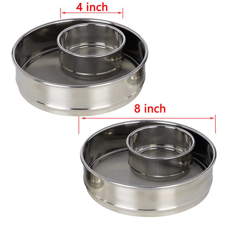 LABALPHA 300 Mesh Lab Sieves, Test Sieve #300 Mesh, 4'' Diameter, 304 Stainless Steel Wire Cloth (0.054mm) 300 mesh (0.054mm)