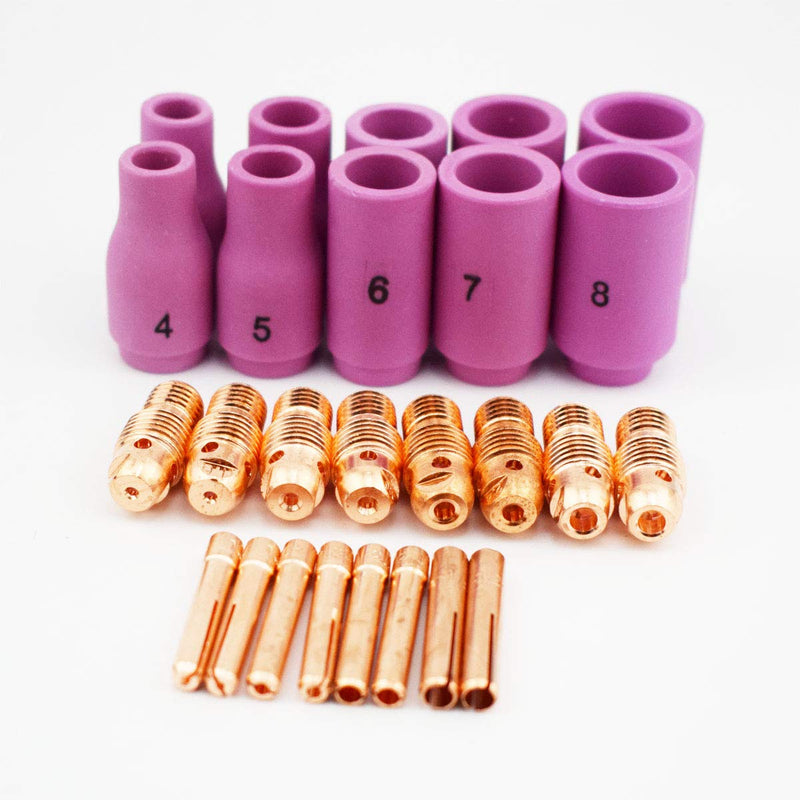 B.W.P 55PCS Consumables Kit For WP-9 WP-20 WP-25 Series TIG Welding Torch 13N 53N Nozzles