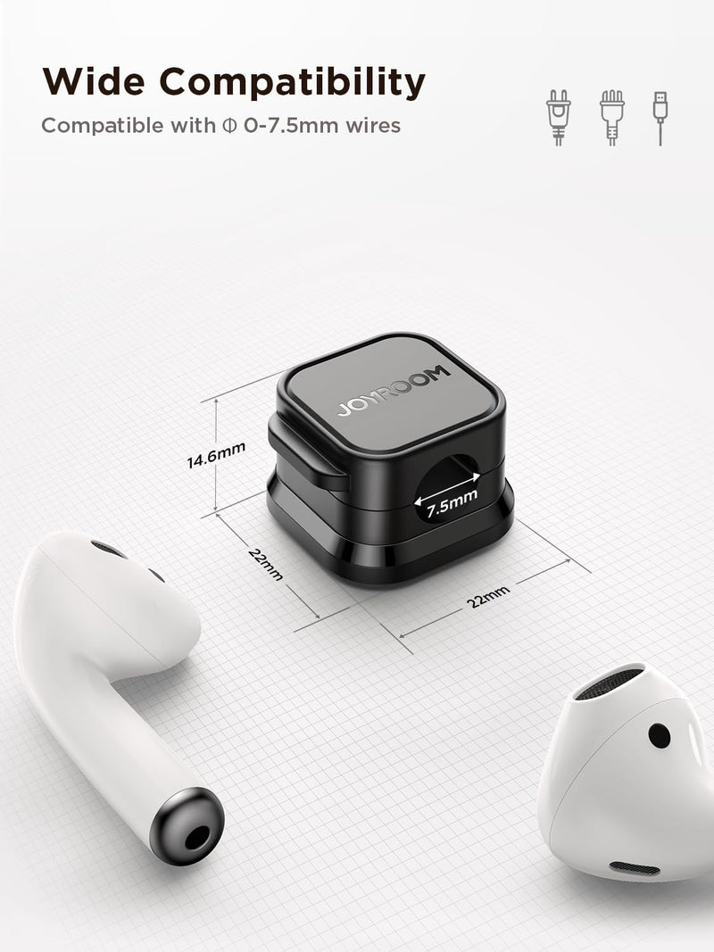 [Australia - AusPower] - 6 Pack Magnetic Cable Clips [Cable Smooth Adjustable] Cord Holder, Under Desk Cable Management, JOYROOM Adhesive Wire Holder Keeper Organizer for Home Office Desk Phone Car Wall Desktop Nightstand Black 