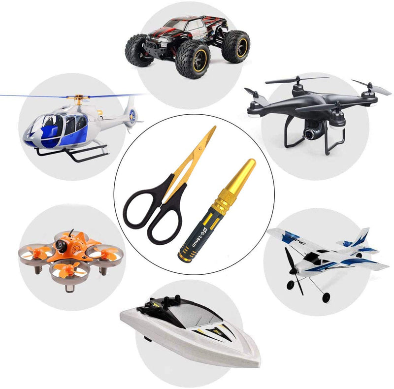 [Australia - AusPower] - Body Reamer 0-14 mm Hole Punch with Sleeves and Curved Scissors for RC Car Bodyshell Hobby Tools 