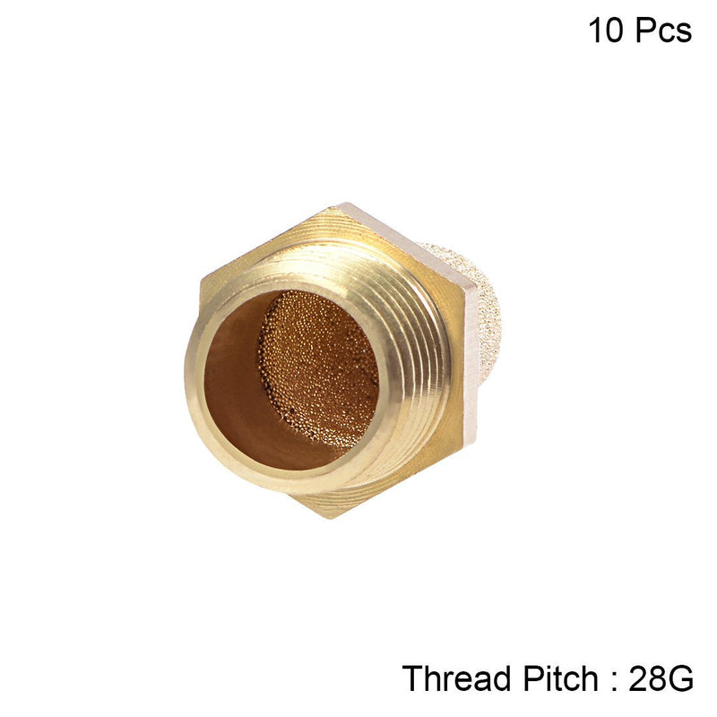 [Australia - AusPower] - uxcell 1/8 PT Sintered Bronze Exhaust Muffler with Brass Body Protruding 10pcs 
