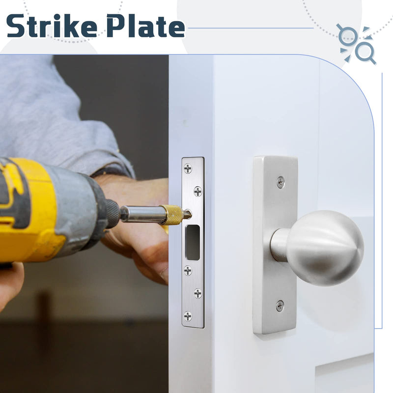 [Australia - AusPower] - 4 Pcs 6 Inch Door Strike Plate Security Latch Strike Stainless Steel Door Reinforcement Plate with Screws for Exterior Deadbolt Armor Heavy Duty Residential Use, Silver(Sliver) Sliver 