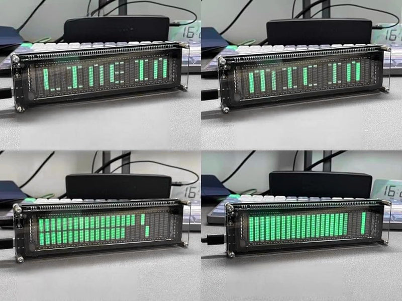 [Australia - AusPower] - AK2515 Pro Audio Spectrum Analyzer, VFD Display Music Sound Visualizer, Car & Home Audio Spectrum Analyzer, 3.5mm AUX & MIC Inputs, Advanced AGC, Clock Function 
