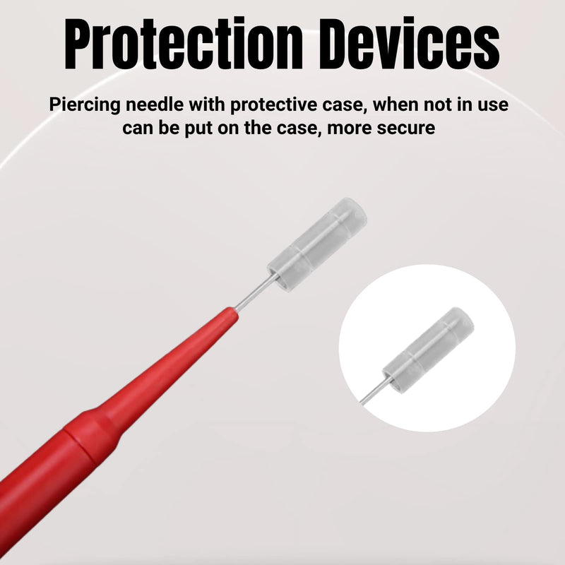[Australia - AusPower] - 2Pcs(Black+Red) Slim-Reach Test Probe, Multimeter Testing Probe, Piercing Needles, Plug Socket Insulated, Quality Material, Easy to Use, 600V/10A, P5008 