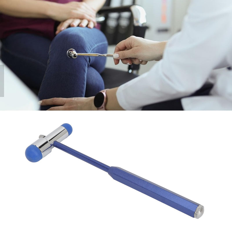 Fyearfly Neurological Reflex Hammer, Tromner Reflex Hammer Made of Aluminum Alloy, Neurological Reflex Diagnostic Hammer with Humanized Handle for Reflex Tests (Blue)
