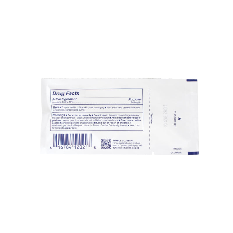 [Australia - AusPower] - Dynarex Povidone Iodine Swabsticks, Convenient Antiseptic to Ensure Skin Preparation, Brown, 1 Box of 25 Foil Packets, 3 Swabsticks Per Foil Packet 