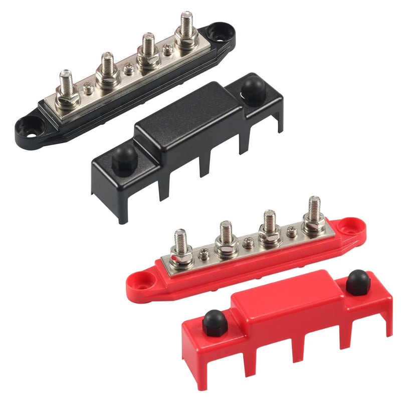 2pcs 4 Way Wiring Series RV Modification Accessories 300A Bolt Busbar Power Distribution Block for Car Solar Wiring
