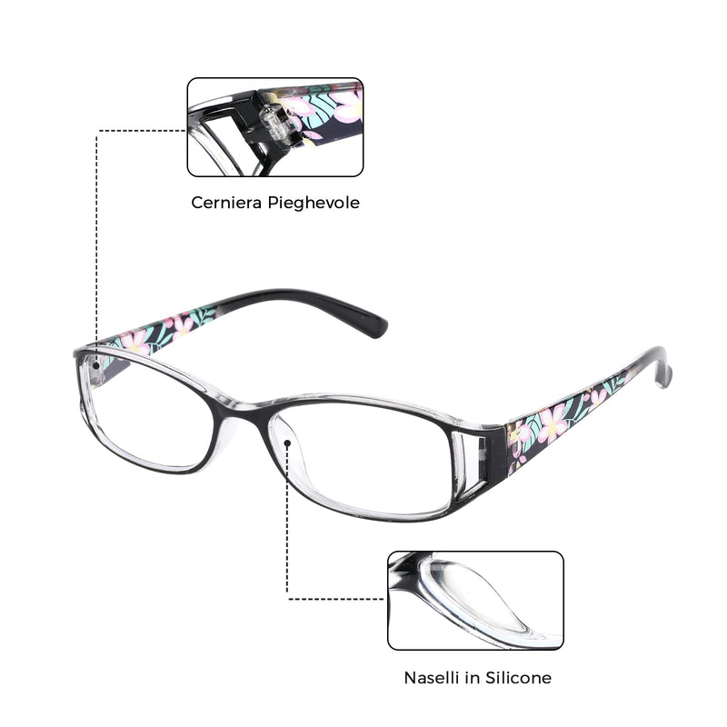 [Australia - AusPower] - 6 pairs Reading Glasses, Women Fashion and elegant anti-blue light HD resin old Reading Glasses 2 Red 2 Black 2 Purple 2.5 x 