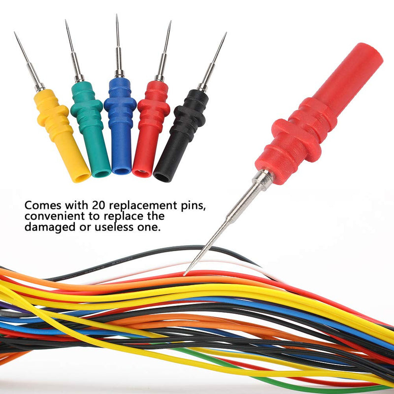 [Australia - AusPower] - Insulation Wire Piercing Probes, Akozon HT307A Automotive Oscilloscope Acupuncture Probe Pins Set Diagnosis Test Repair Tools 20 pcs Replacement Pins 