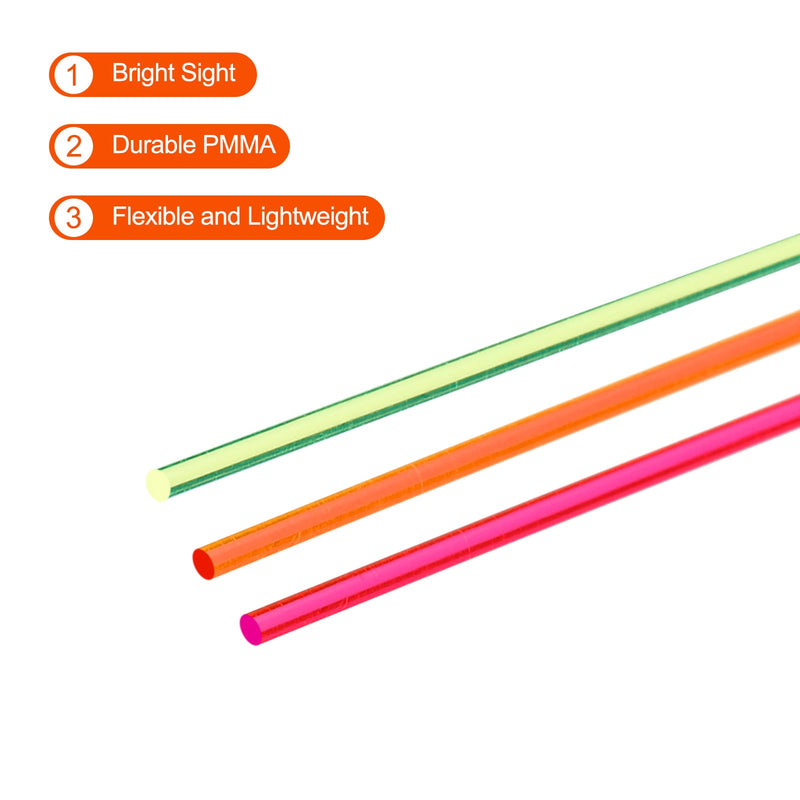 MECCANIXITY Fiber Optic Rods PMMA 1.5mmx25cm for Sight Filament Red, Green, Orange 1 Set Pack of 6