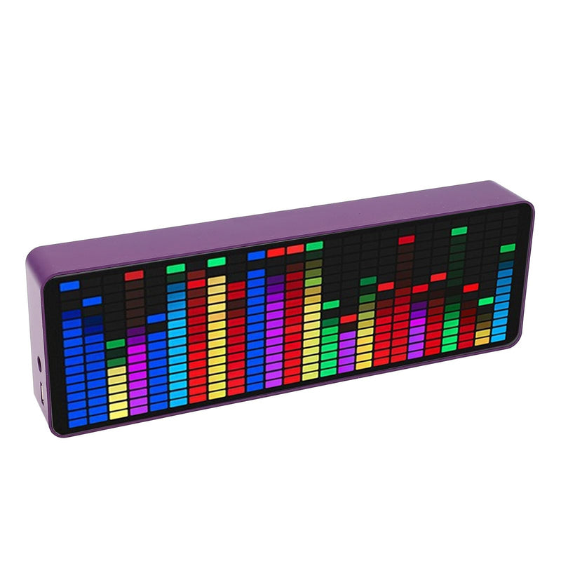 [Australia - AusPower] - Acouto Music Spectrum Display Analyzer 384 LED 624 Segment Ythm Light Ce Sensor Pickup with Clock - 20 Mic 7 Color LED Sound Meter for Music Lovers 