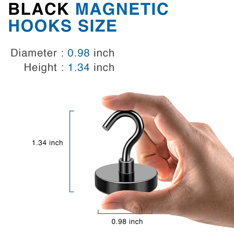 [Australia - AusPower] - LOVIMAG Magnet Hooks for Cruise Cabin, 80lbs Cruise Door Magnets with Epoxy Coating, Cruise Must Haves for Travel, Strong Magnetic Hooks for Classroom, Kitchen Essentials, Locker Organizer, -12 Pcs Black 