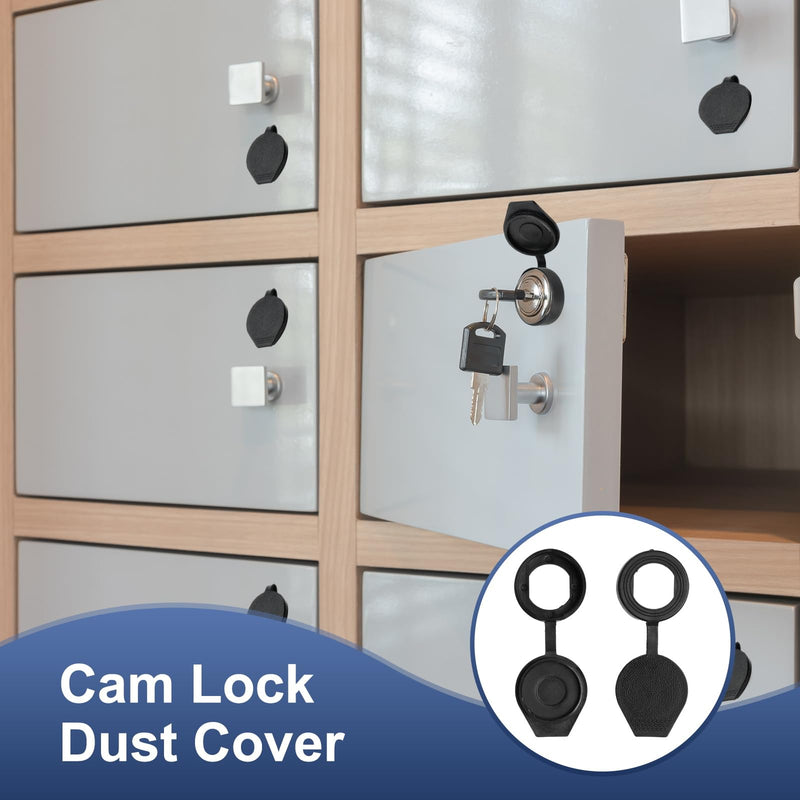 [Australia - AusPower] - PATIKIL Door Lock Dust Cover, 20Pcs 21mm Panel Cam Lock Dust Cover Plastic Waterproof Caps for Cam Lock Switch Cabinet Power Cabinet Control Distribution Cabinet, Black 