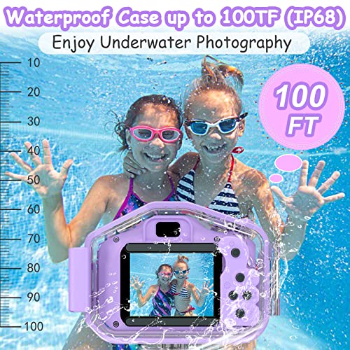 DEKER Kids Waterproof Camera, Underwater HD Digital Camcorder, Purple