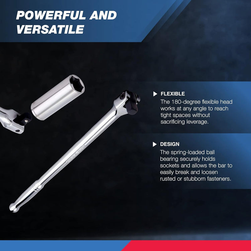 [Australia - AusPower] - Neiko 00211A 1/2-Inch-Drive Extension Breaker Bar, 18 Inches Long, Made with CrV Steel 1/2" Drive 18" Length 