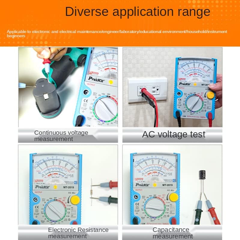 [Australia - AusPower] - MT-2019 Protective Function Analog Multimeter Safety Standard Professional Ohm Test Meter Tester Analog 