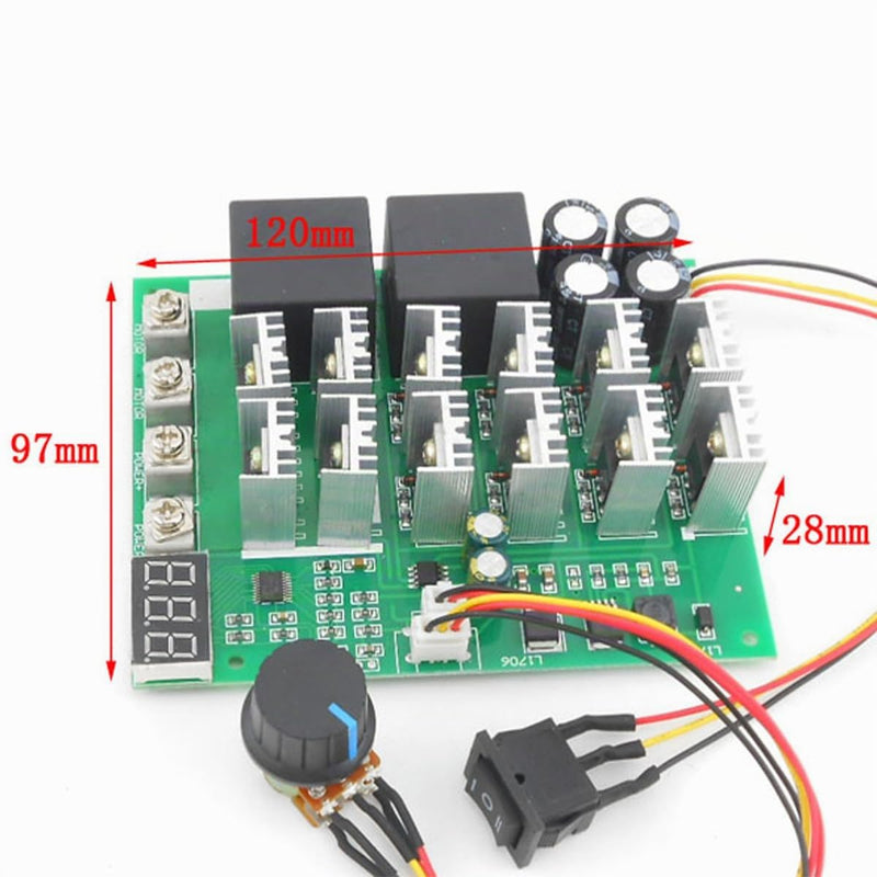 DC Motor Controller DC 10-55V 60A DC Motor Speed Control Reversible PWM Controller 12V 24V 36V 48V Forward Reverse Switch