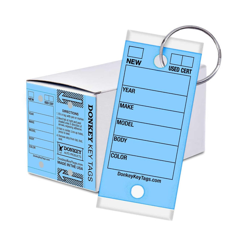 Laminated Self-Protecting (250 Tags per Box with Metal Rings) (Blue)