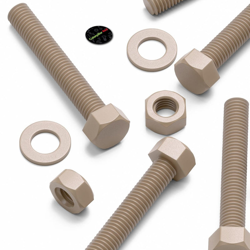 [Australia - AusPower] - 5 x PEEK Hex Head Screw M10 x 65mm Nuts & Bolts - Peek Plastic nuts and bolts, anti corrosion, chemical resistant, high temperature resistance, (13/32 x 2 9/16 in) 