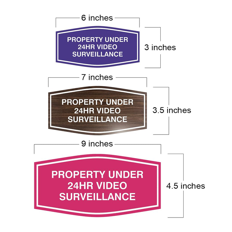 Signs ByLITA Fancy Property Under 24Hr Audio and Video Recording Sign (Black) - Small 5 Pack Small (3" x 6") 5 Pack Black