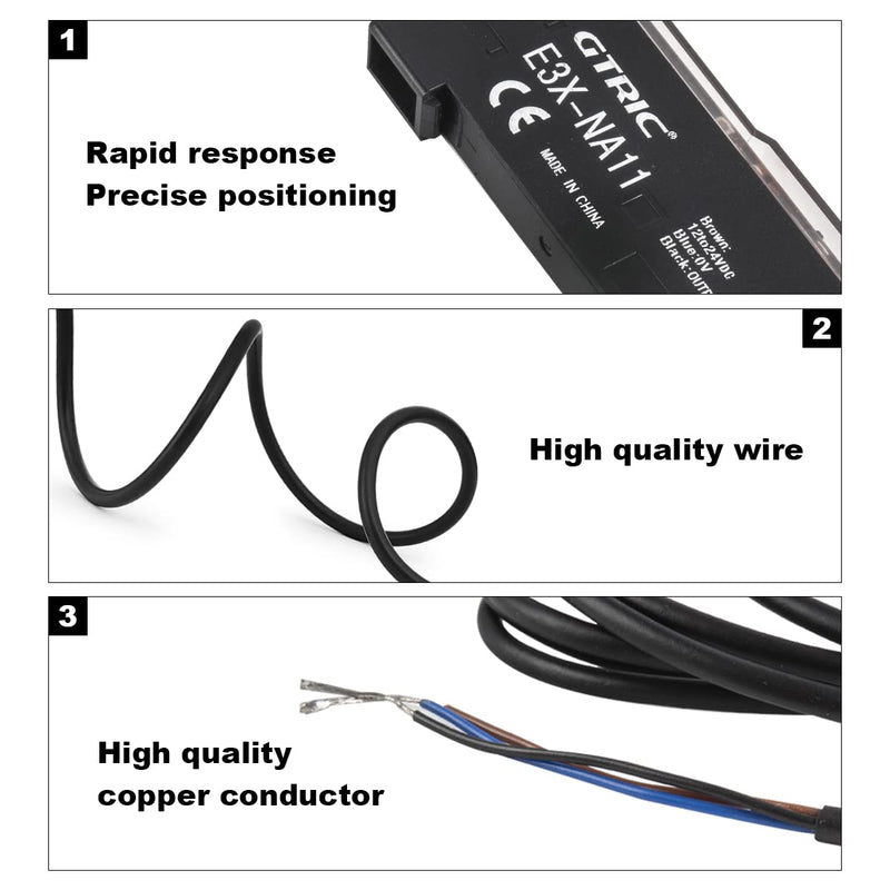 [Australia - AusPower] - E3X-NA11 Fiber Optic Amplifier Sensor, Photoelectric Switch, Long-Distance Optical Communications 