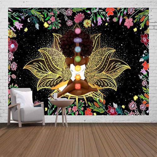 African Chakra Tapestry Wall Hanging Yoga Meditation Poster 93x71Inch 93"L x 71"W