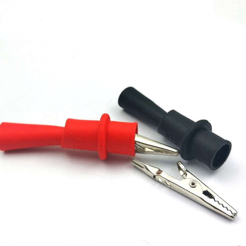 [Australia - AusPower] - FainWan 2 Pair Silicone Alligator Clips Set, Professional 1000V 10A Alligator Clip Test Kit, Banana Test Lead Probe Clip, Test Extension Compatible with Fluke Multimeter Tester Probe HI 