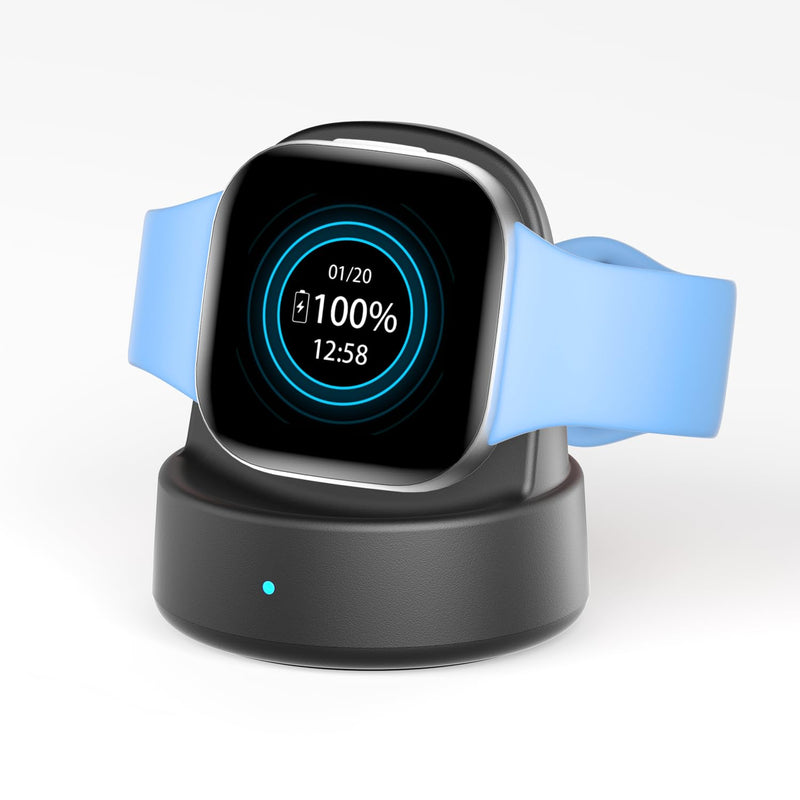 [Australia - AusPower] - Vipcase Charger Dock for Fitbit Sense/Sense 2/Versa 4/Versa 3,Upgraded Magnetic Watch Charger Stand with Charging Cable,Charger Replacement Accessories for Fitbit Charger,Black Black 