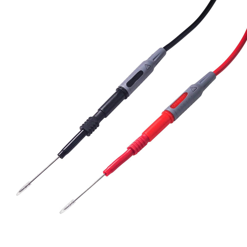 [Australia - AusPower] - 4pcs Soft PVC Flexible Non-Destructive Back Piercing Probe Kit Nickel Plating Needle Pin PA Insulation for Multimeter Test Cables Testing Red/Black 