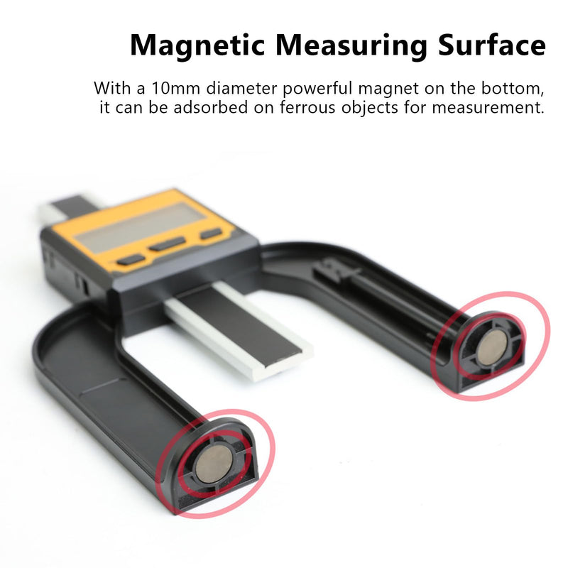 [Australia - AusPower] - Digital Height Gauge, 80mm Height Gauge Depth Gauge for Saw Table Thickness Gauge with Magnetic Feet for Woodworking Construction 