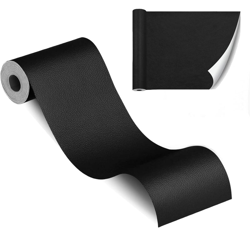 Self Adhesive Leather Repair Tape Kit- Leather Repair Patch for Furniture， Vinyl Repair Patch, Ideal for Car Seats Couch Sofa Office Chair, （3x60 Inch, Black）