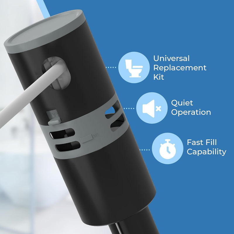 Ravine High Performance Universal Toilet Fill Valve Replacement Kit - Quiet & Fast Fill - Easy Install Toilet Fill Valve Replacement - Fill Valve for Toilet Tank - Toilet Float Replacement Kit 1-Pack