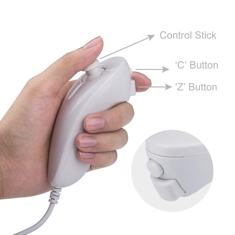 [Australia - AusPower] - Wii Remote with Wii Motion Plus Inside | Shock Wii Nunchuk Controller | Compatible Nintendo Wii, Wii U White, 1 pack 