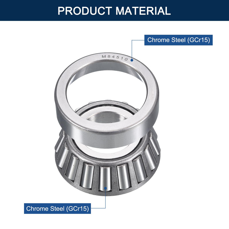 [Australia - AusPower] - 2 Pack M84548/10 Tapered Roller Bearing Cone and Cup Set, 1" Bore 2.25" OD 0.765" Cup Width, Chrome Steel Taper Bearings Set, ABEC-3 M84548/M84510 