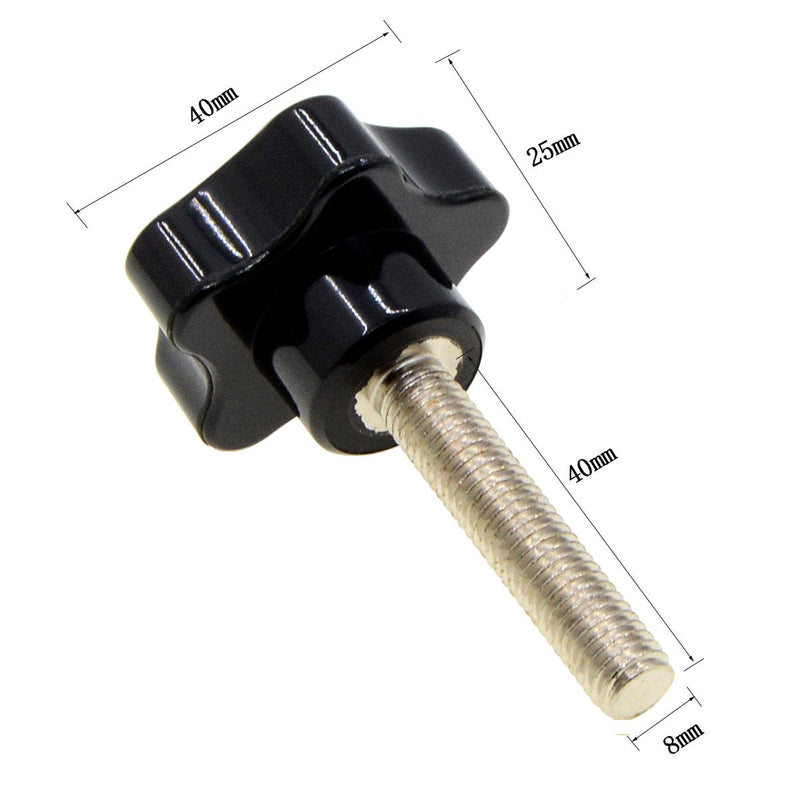 [Australia - AusPower] - YXQ M8 x 40mm Thread Replacement Star Hand Knob Tightening Screw Quick Removal for Umbrella Base (3Pcs) M8 x 40(3Pcs) 