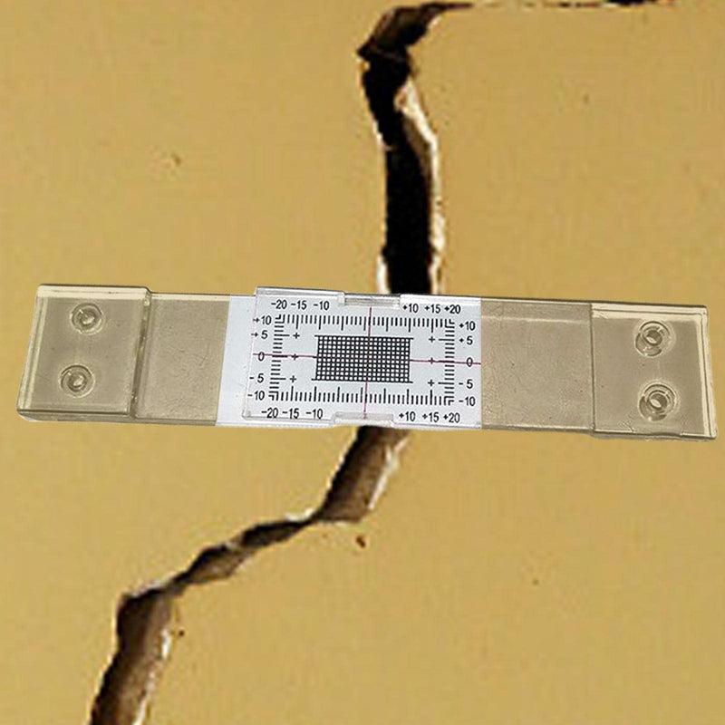 Crack Monitor Set, Acrylic Crack Monitoring Data Set, Crack Gauge Monitoring Device, Precise Gap Ruler for Detection of Wall Deformations and Cracks Pack of 4