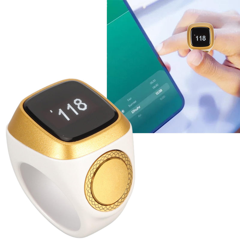 Hand Tally Counter Count Clicker, Bluetooth Counter for , 0.49in Screen, Electronic Counting Finger for Sport Casino Event School Training Activities (White)