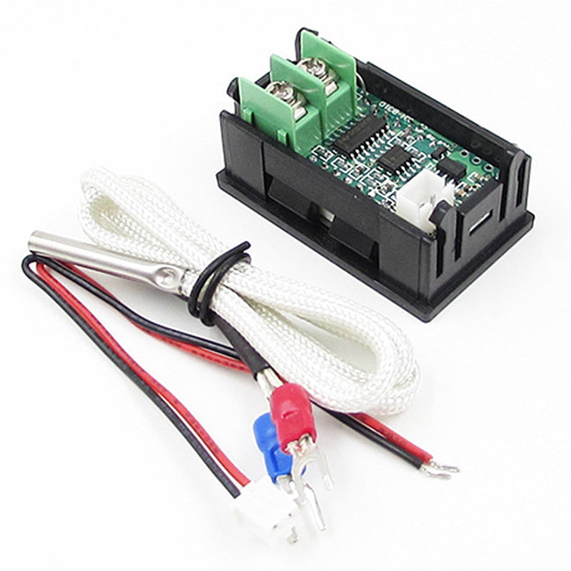 [Australia - AusPower] - 12V Red Celsius Digital Temperature Gauge -58F~536F LED Display Screen with Terminal Wire and 0.5 Meter K-Type Thermocouple (Thread: M6) 