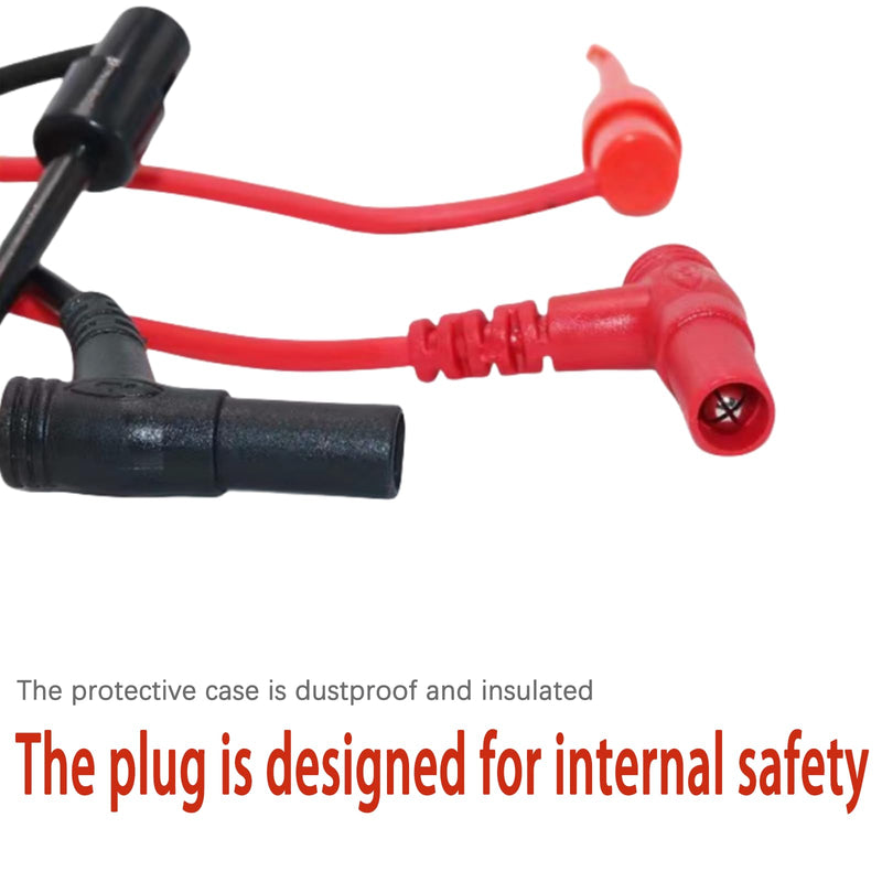 [Australia - AusPower] - Multimeter Test Leads Set, Red and Black, Silicone Insulated, Banana Plug to Alligator Clips 