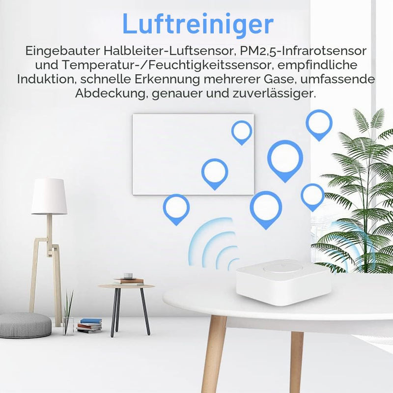 Irfora Tuya WiFi Intelligent Air Quality Monitor 6-in-1 Air Housekeeper PM2.5/Formaldehyde/VOC/CO2/Temperature/Humidity Detector Compatible with Home for Home Office