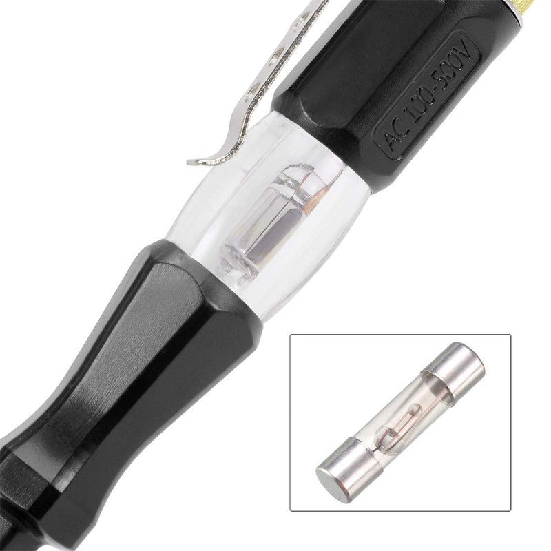 [Australia - AusPower] - uxcell Voltage Tester AC 100-500V with 3mm Slotted Screwdriver with Clip for Circuit Test, Black, Pack of 3 