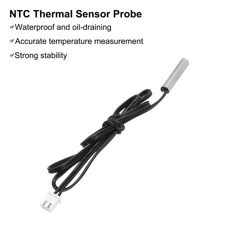 [Australia - AusPower] - uxcell 3 Pcs 50K NTC Thermal Sensor Probe,Nickel-Plated Copper Sensitive Temperature Sensor Probe 19.7 Inch Digital Thermometer Extension Cable Temp Sensor for Electrical Appliances 