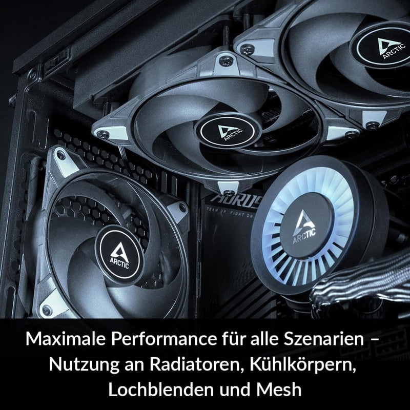 [Australia - AusPower] - ARCTIC P12 Max PC Fan, High-Performance 120 mm Case Fan, PWM-Controlled 400-3300 RPM, Optimised for Static Pressure, 0dB Mode, Hydrodynamic Plain Bearing, Black 1 piece 
