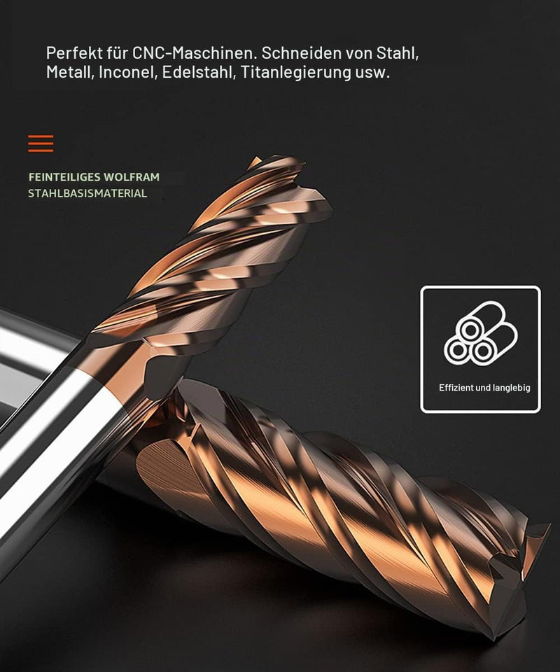 ASNOMY Solid Carbide Milling Cutter 8 mm End Mill Hard Metal AlTiN Coated 55 HRC 4 Cutting, Drilling, Milling, Simple, Immersion, CNC, Tungsten Carbide 8mm