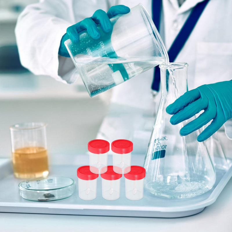 Healifty Sample Cups Pack of 50 40 ml Plastic Containers with Leak-proof Screw Lid for Chair Samples Laboratory Supplies Sealed Chair Container for Medical Sampling