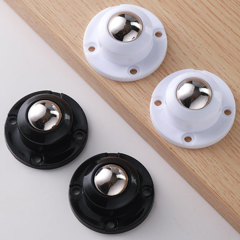 [Australia - AusPower] - Self Adhesive Caster Wheels for Furniture,Storage Box,Trash Can,PC Stainless Steel Universal Pulley 360 Degree Rotating Adhesive Caster Wheels 1 Inch Low Profile Swivel Wheels Black 4 Pack Black?1 inch? 4.0 